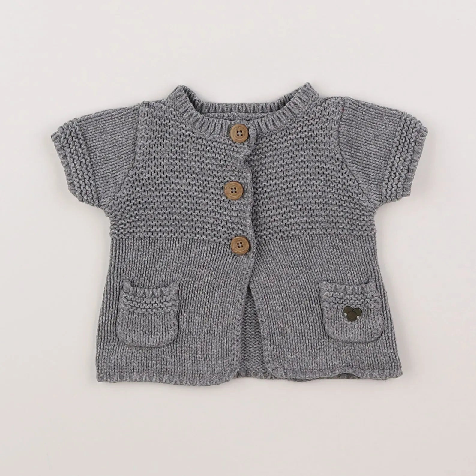 Vertbaudet - gilet gris - 3 mois