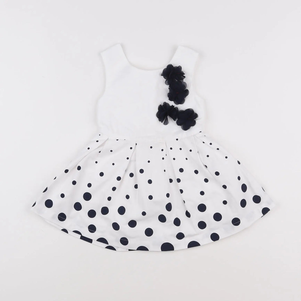 Vertbaudet - robe blanc, noir - 2 ans
