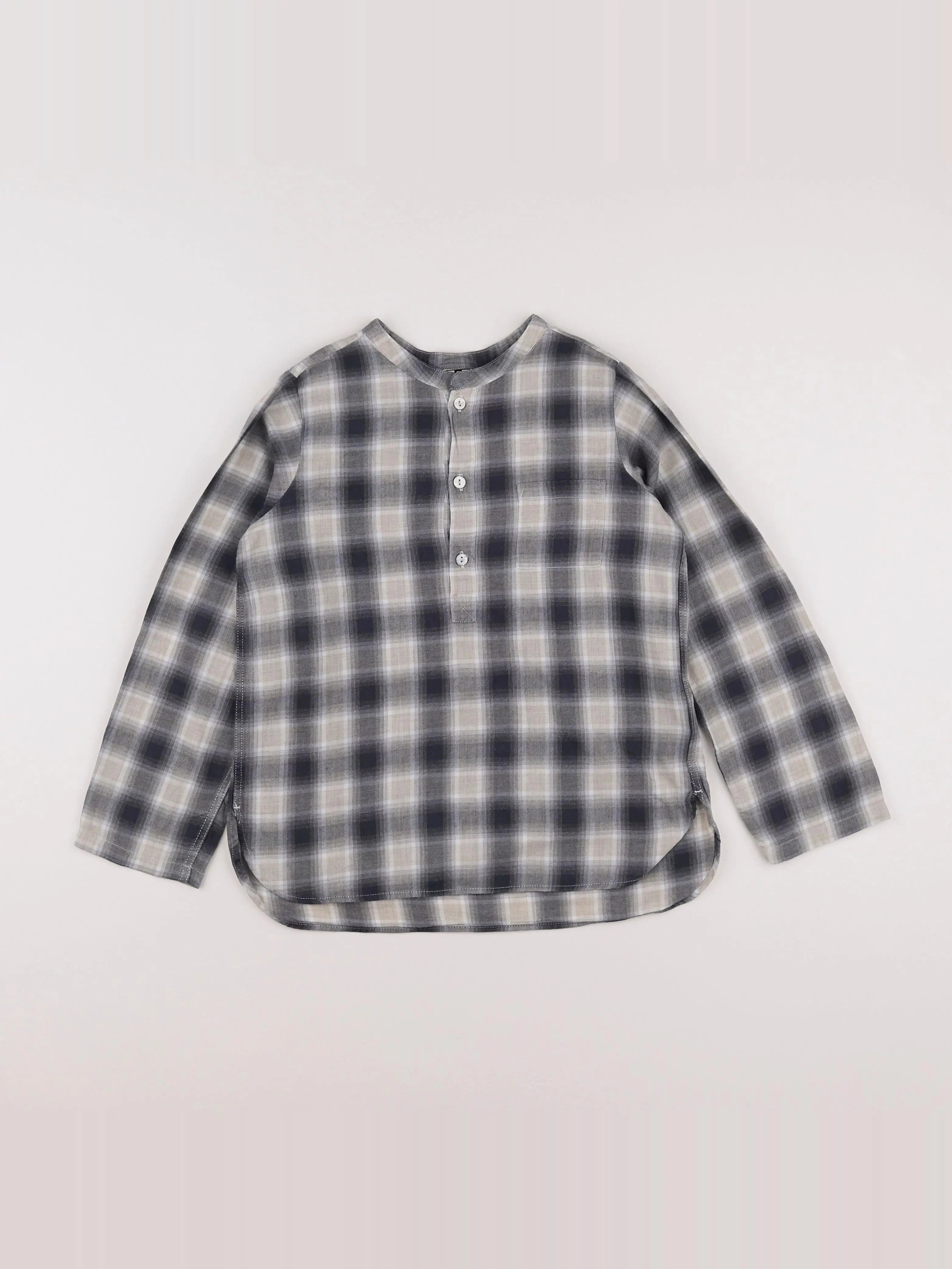 Bonton - chemise blanc, gris - 8 ans