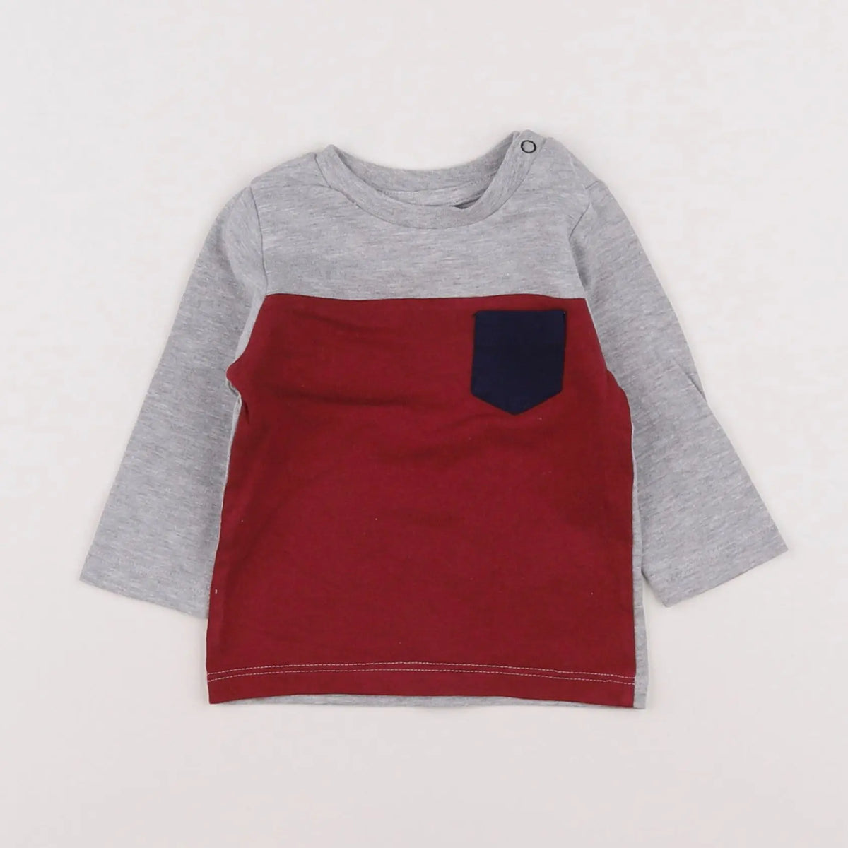 Vertbaudet - tee-shirt gris, rouge - 3 mois