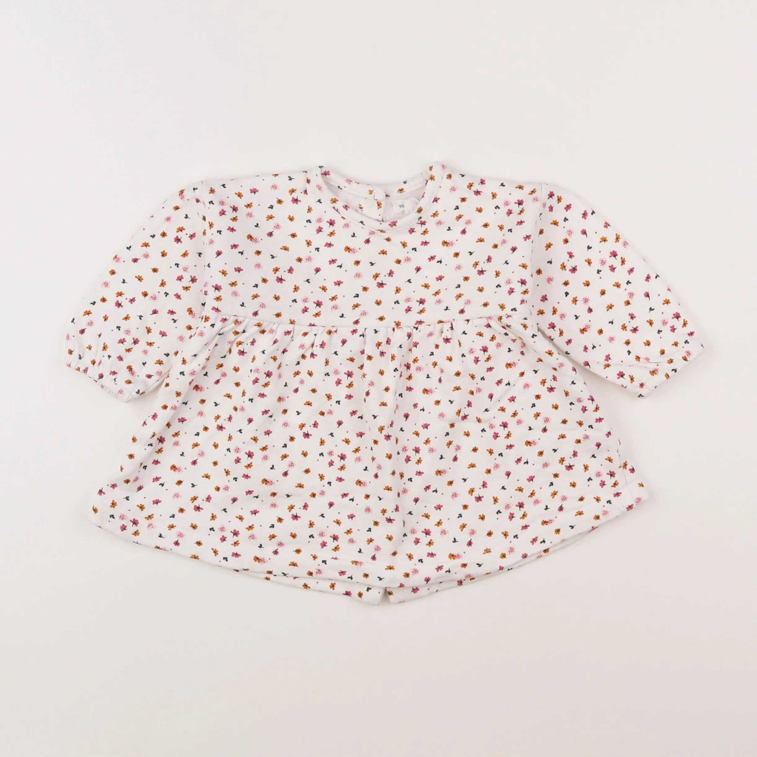 Vertbaudet - robe blanc, multicolore - 9 mois
