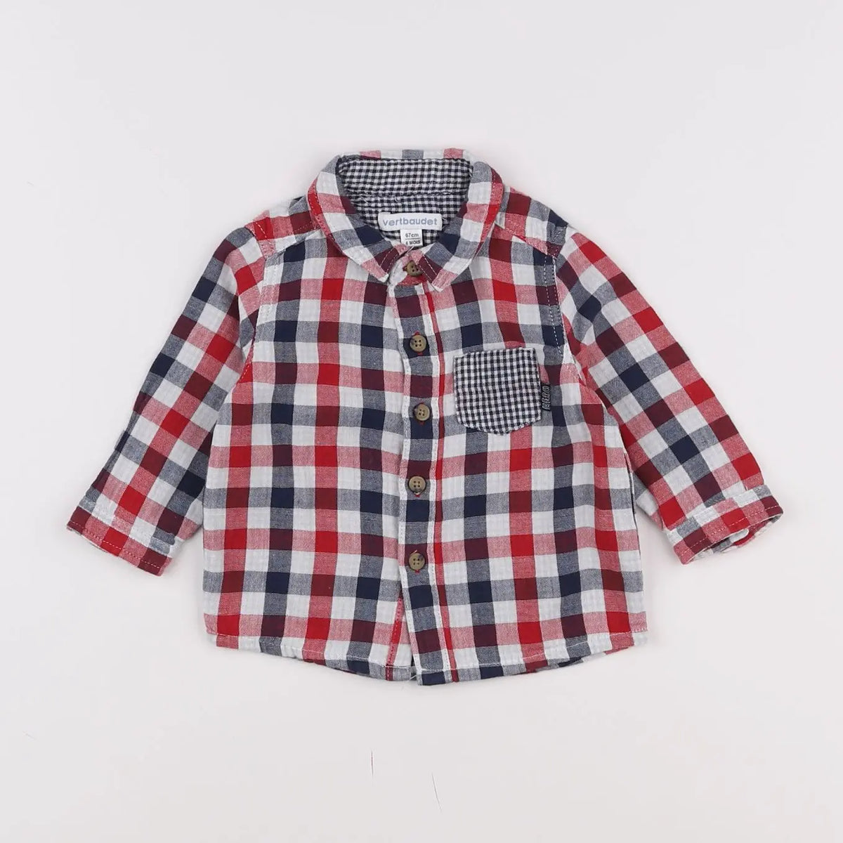 Vertbaudet - chemise multicolore - 6 mois