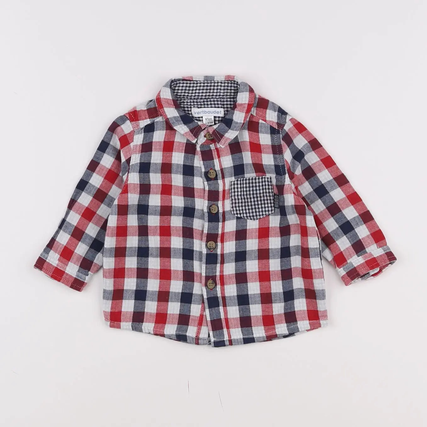 Vertbaudet - chemise multicolore - 6 mois