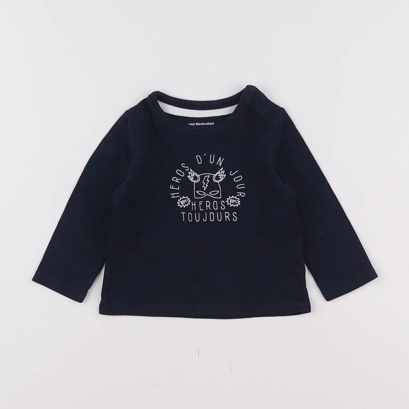 Vertbaudet - tee-shirt bleu - 6 mois