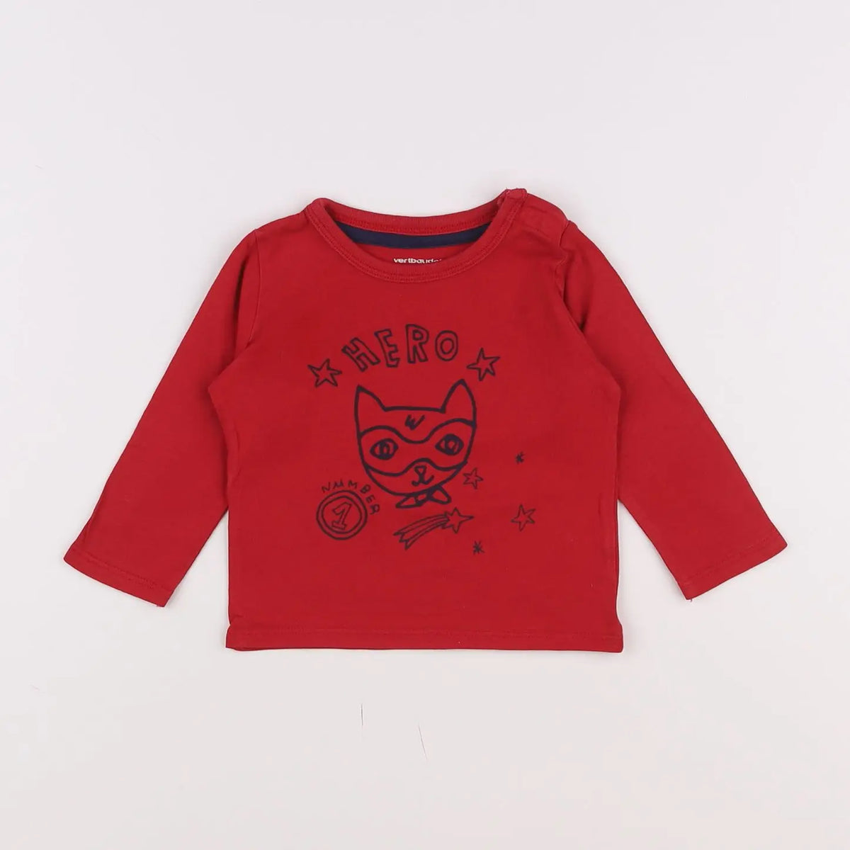 Vertbaudet - tee-shirt rouge - 9 mois