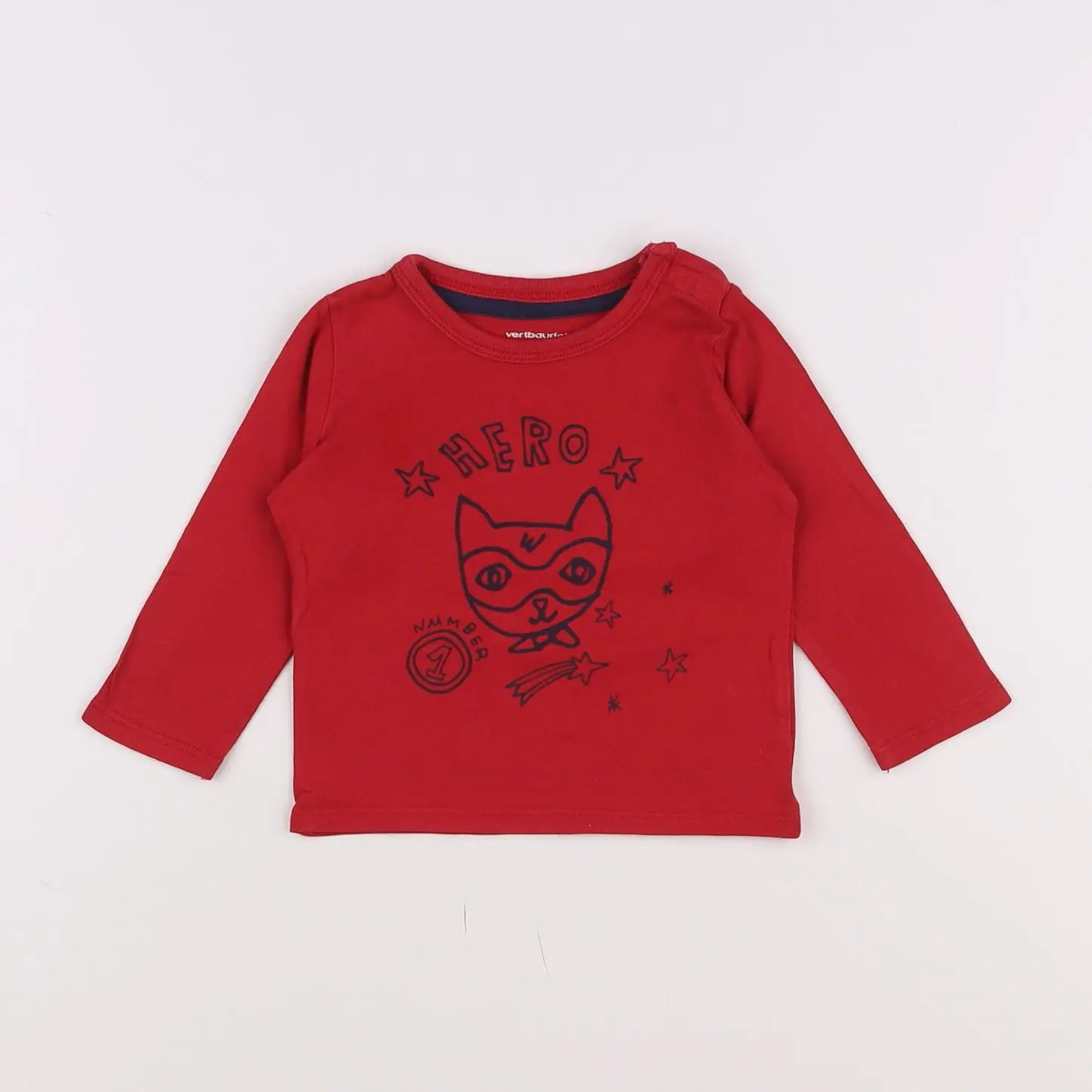 Vertbaudet - tee-shirt rouge - 9 mois