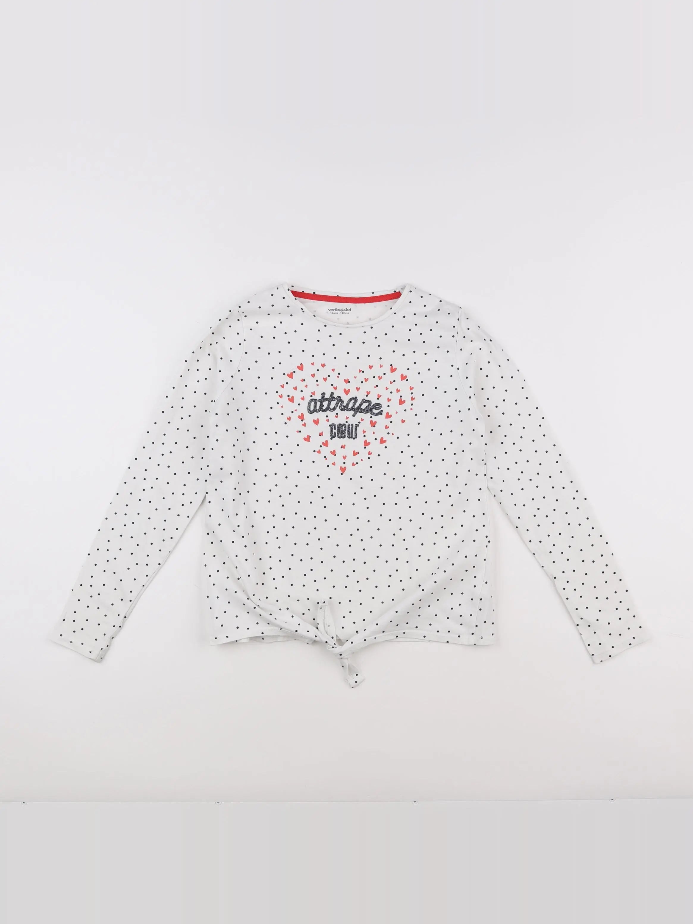 Vertbaudet - tee-shirt blanc, bleu - 10 ans