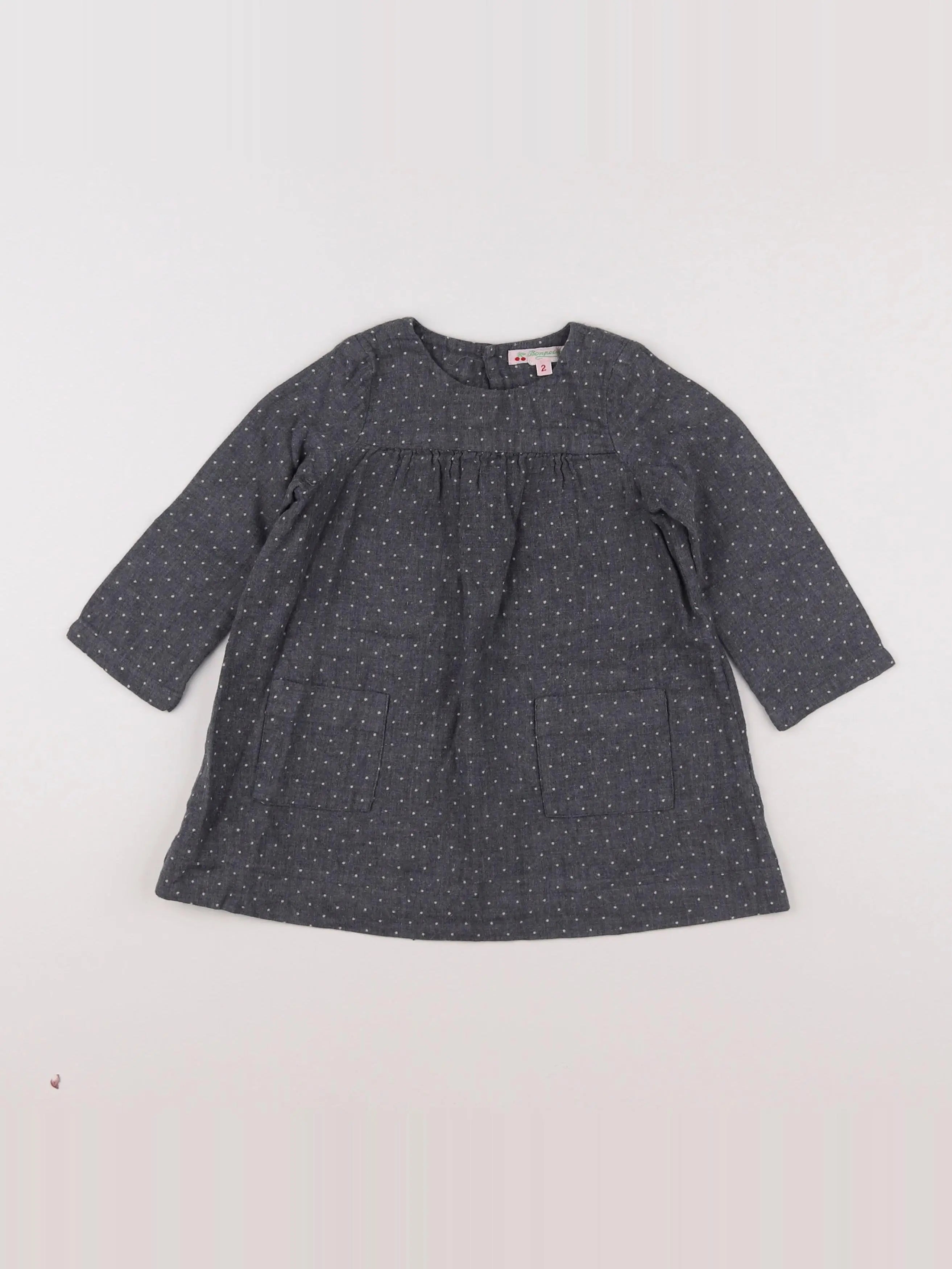 Bonpoint - robe gris - 2 ans