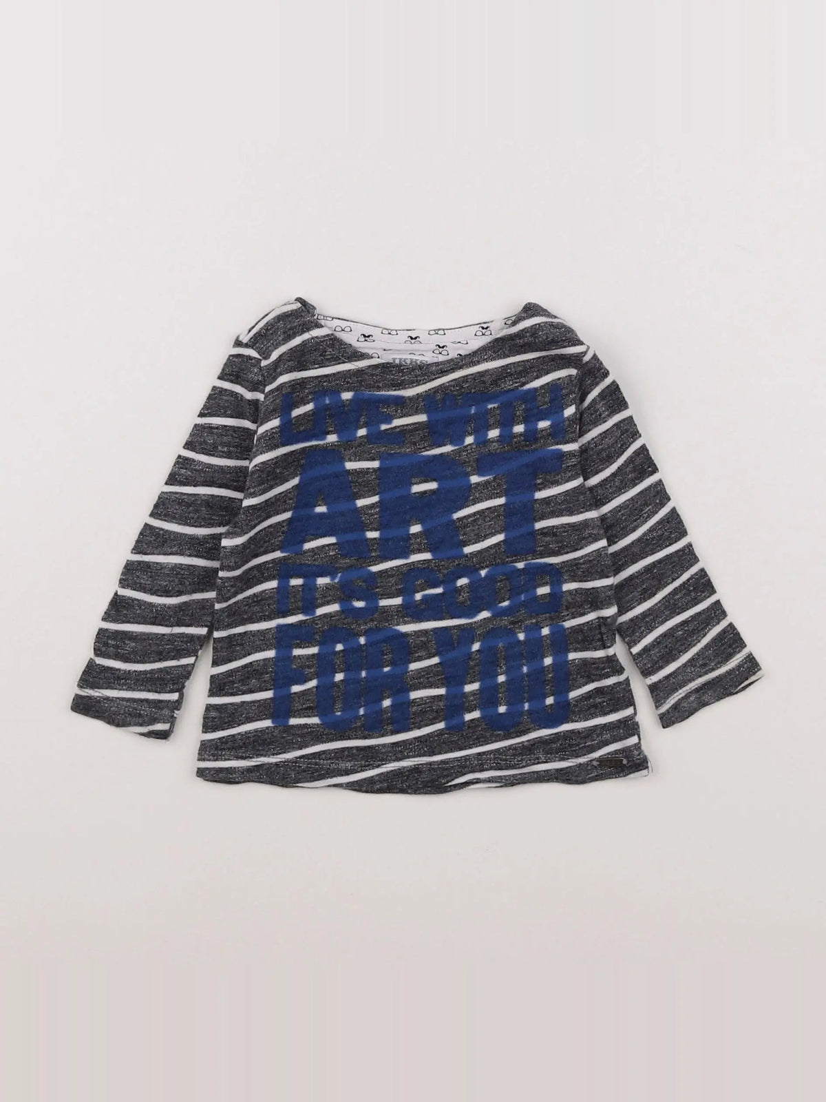 IKKS - tee-shirt gris, bleu - 6 mois