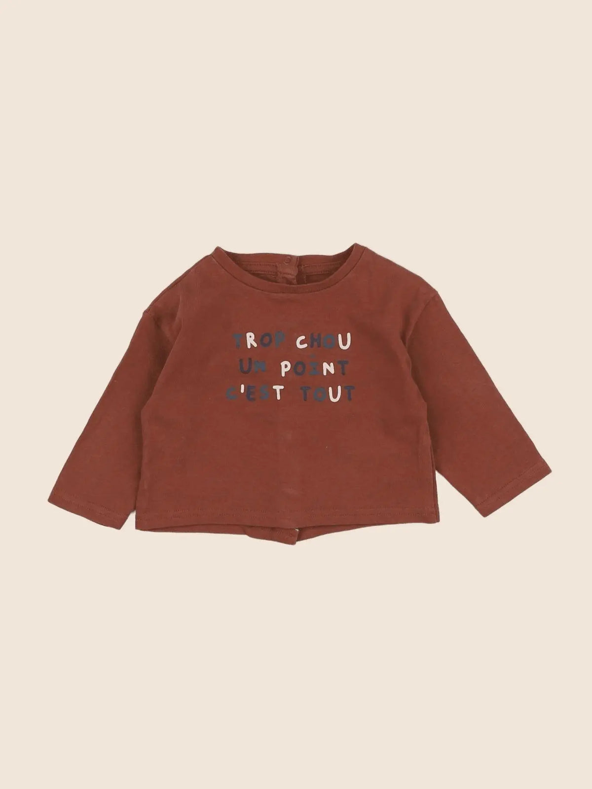 Vertbaudet - tee-shirt marron - 6 mois