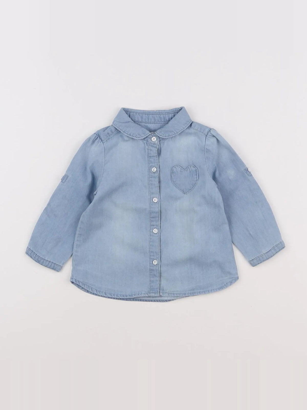 Vertbaudet - chemise bleu - 12 mois