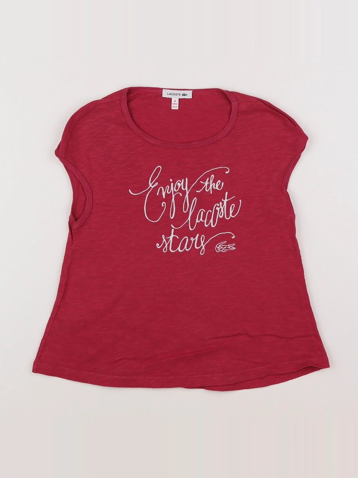 Lacoste - tee-shirt rose - 8 ans
