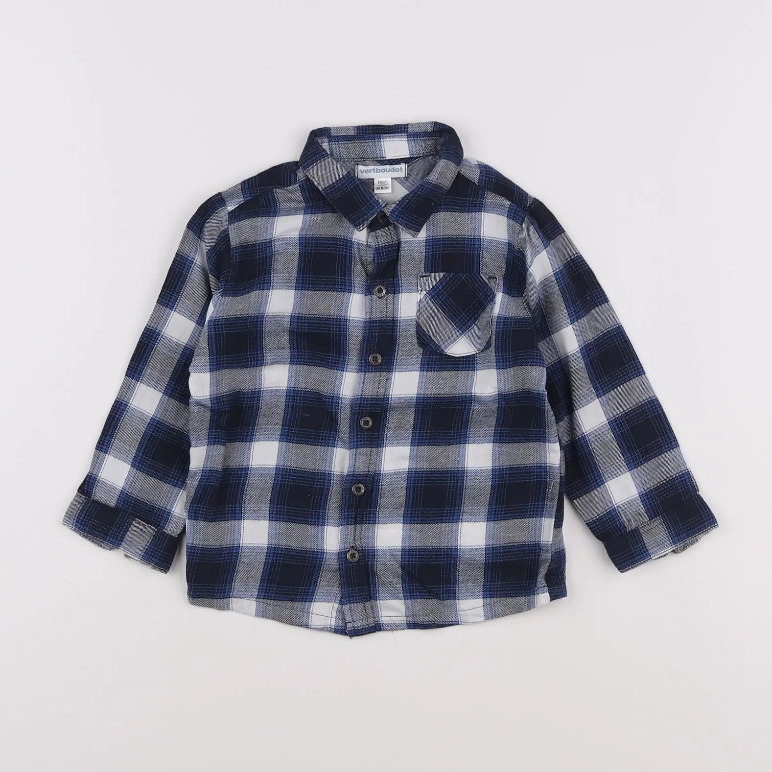 Vertbaudet - chemise bleu - 2 ans