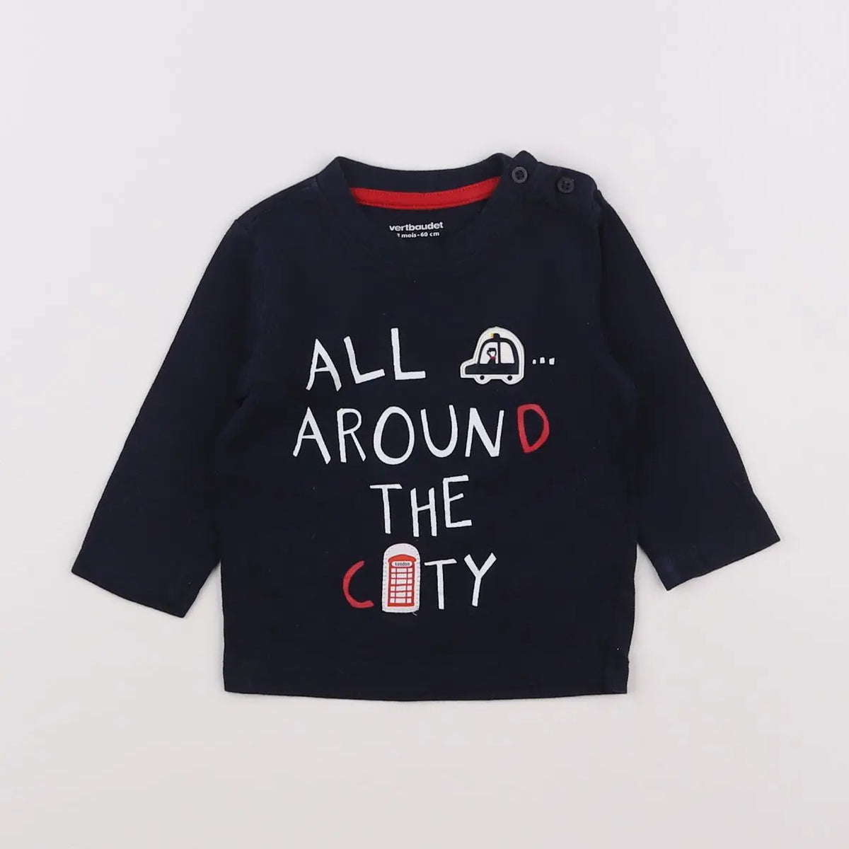Vertbaudet - tee-shirt bleu - 3 mois
