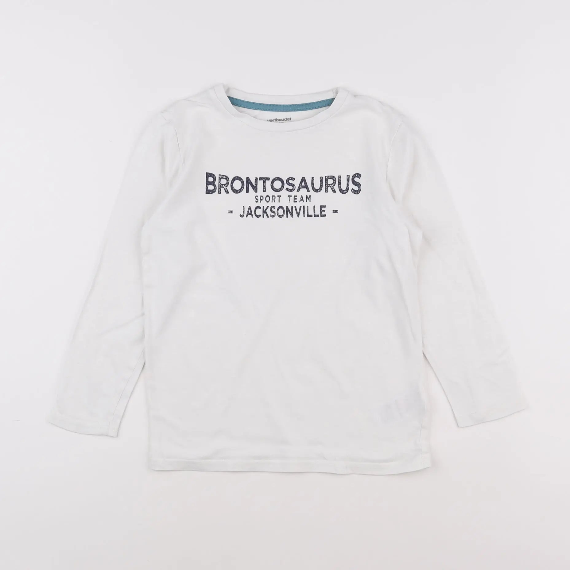 Vertbaudet - tee-shirt blanc, noir - 8 ans
