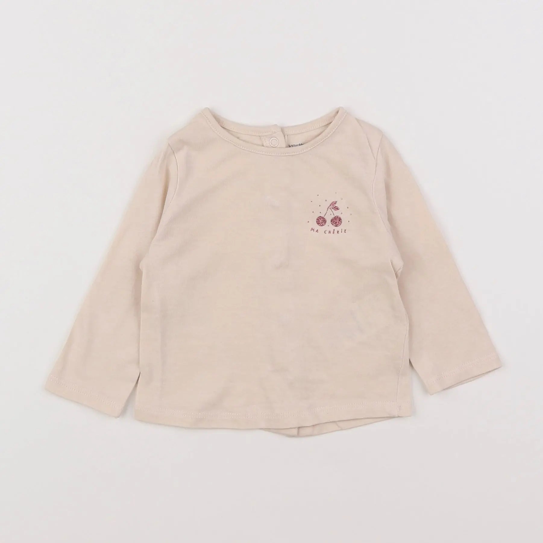 Vertbaudet - tee-shirt beige - 3 mois