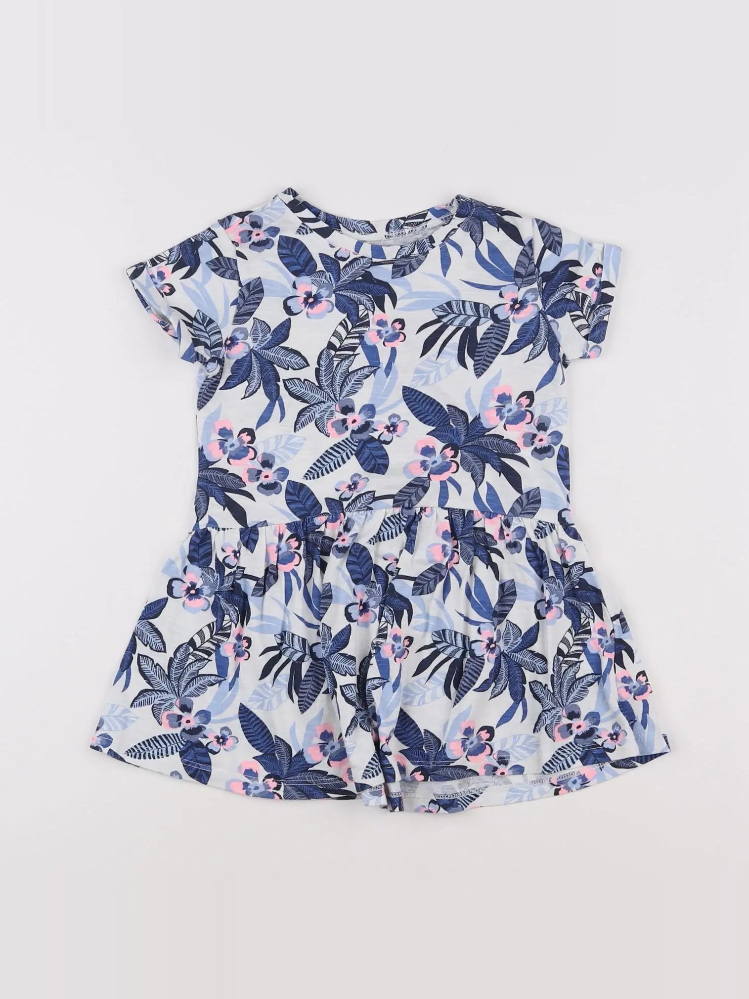 Vertbaudet - robe blanc, bleu - 3 ans