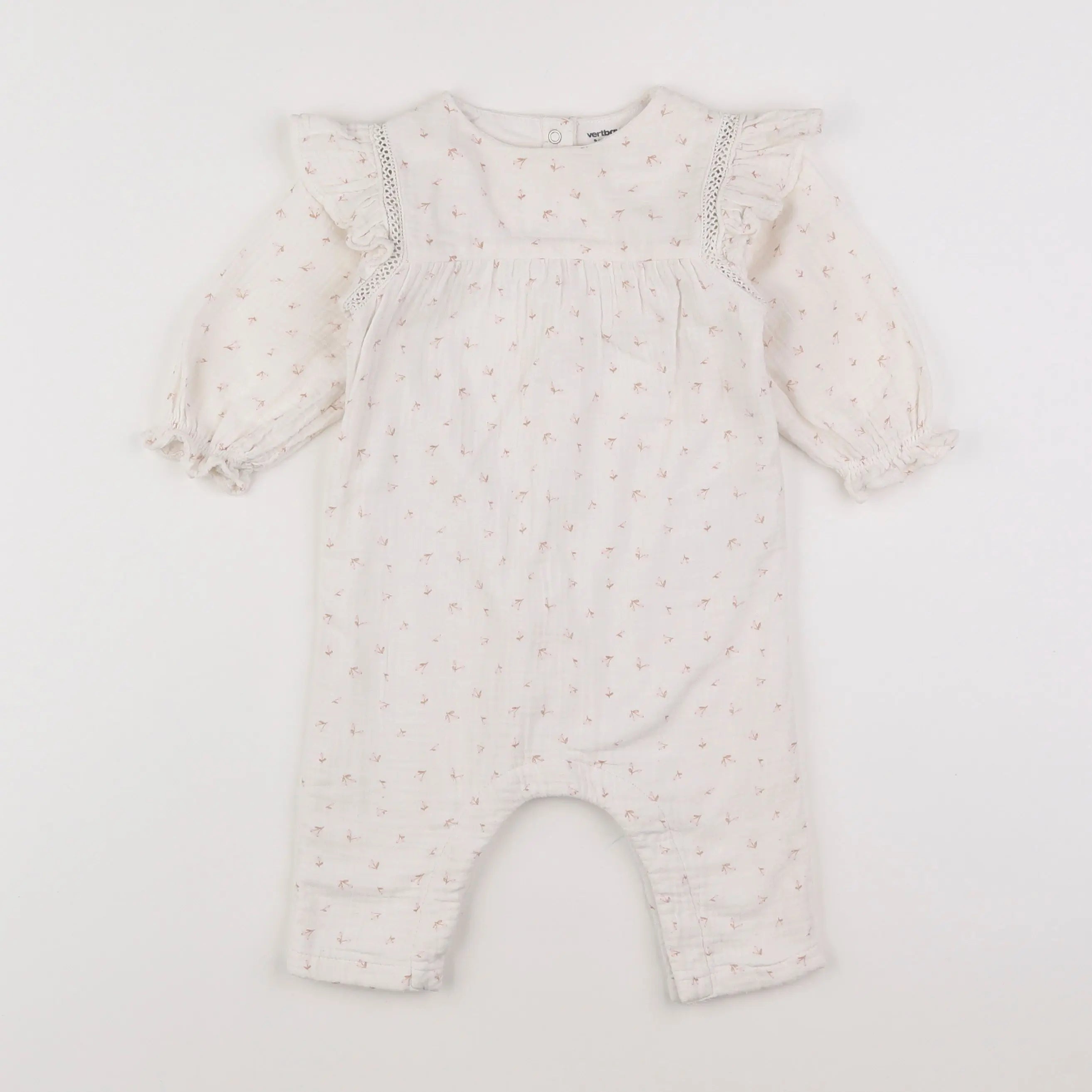 Vertbaudet - combinaison blanc - 9 mois