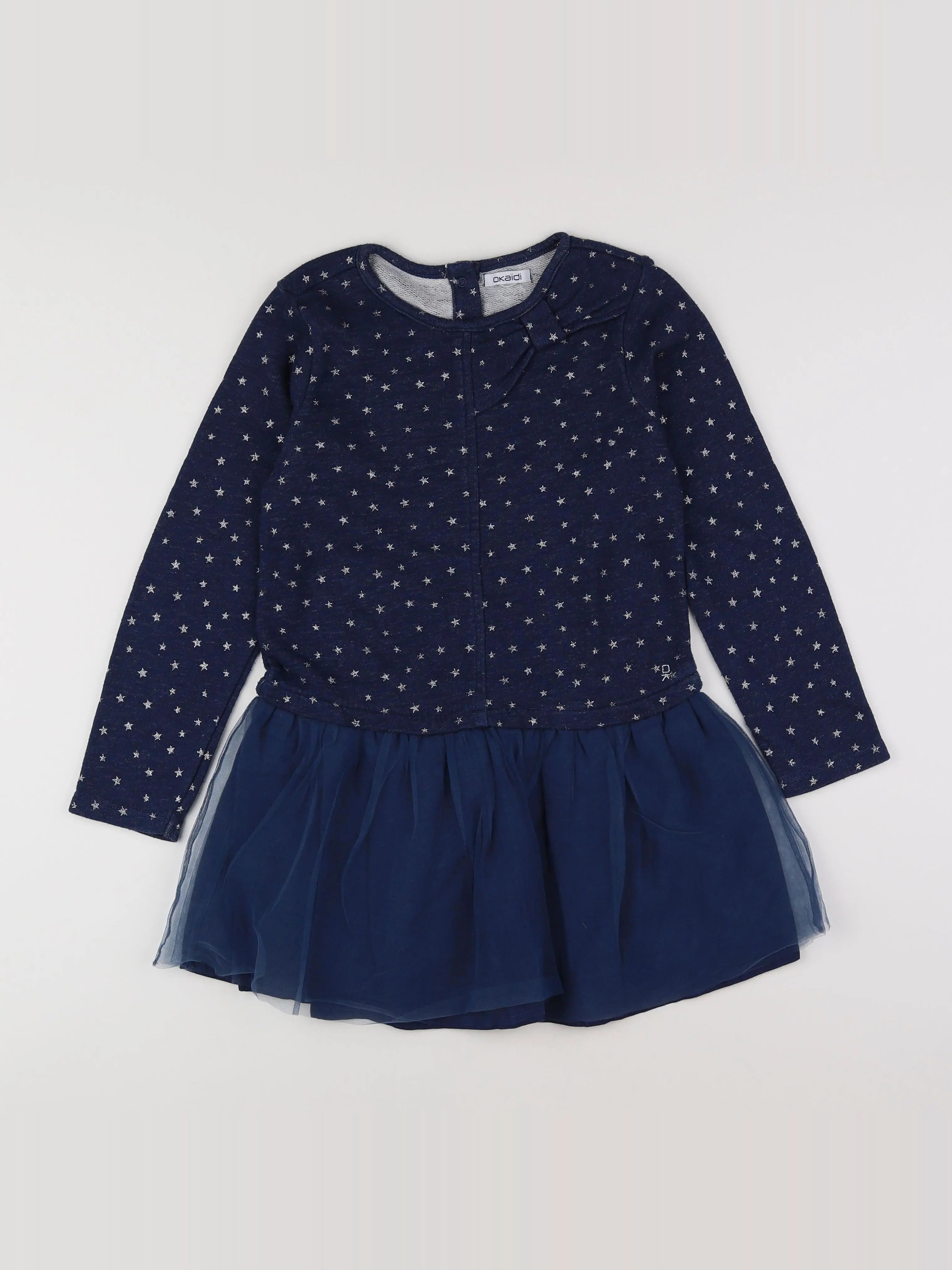 Okaidi - robe bleu, argent - 11/12 ans