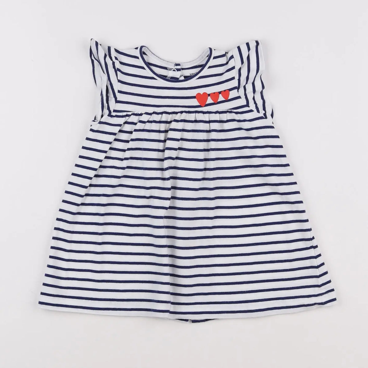 Vertbaudet - robe blanc, bleu - 18 mois