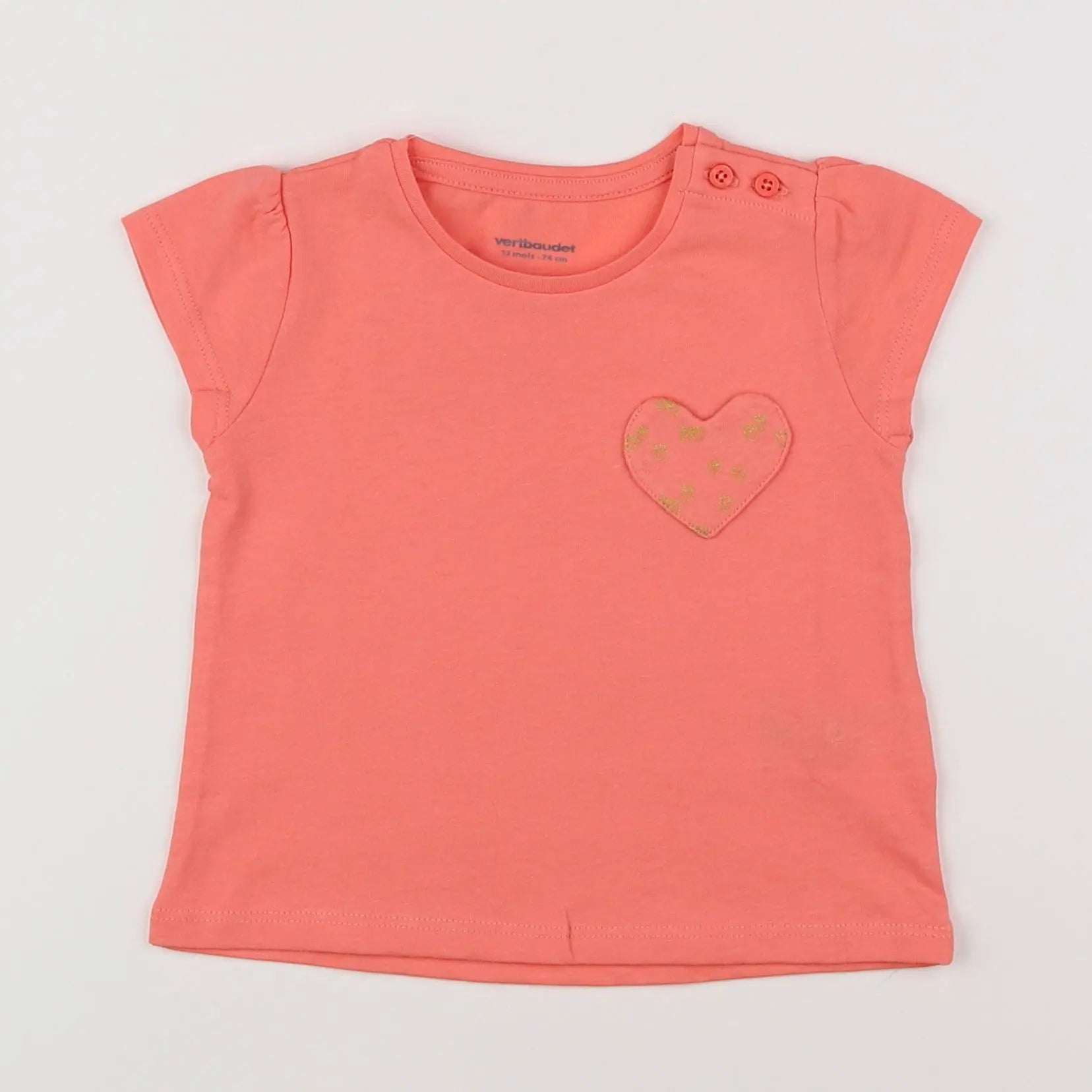 Vertbaudet - tee-shirt rose - 12 mois