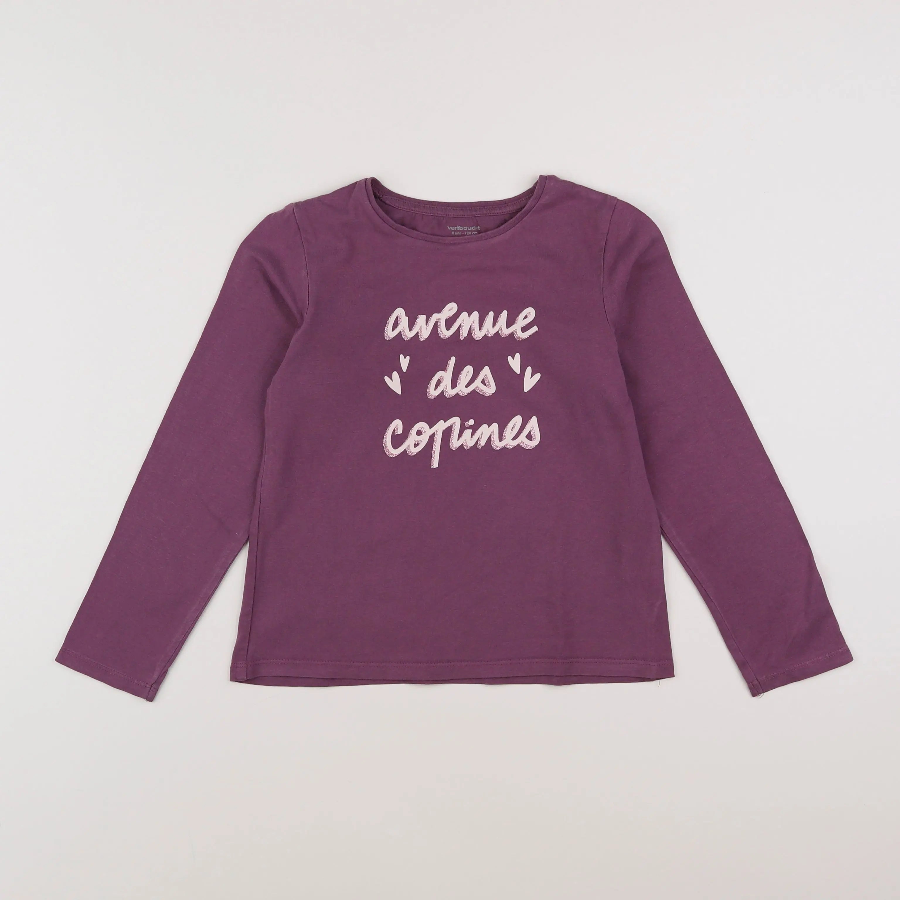 Vertbaudet - tee-shirt violet - 8 ans