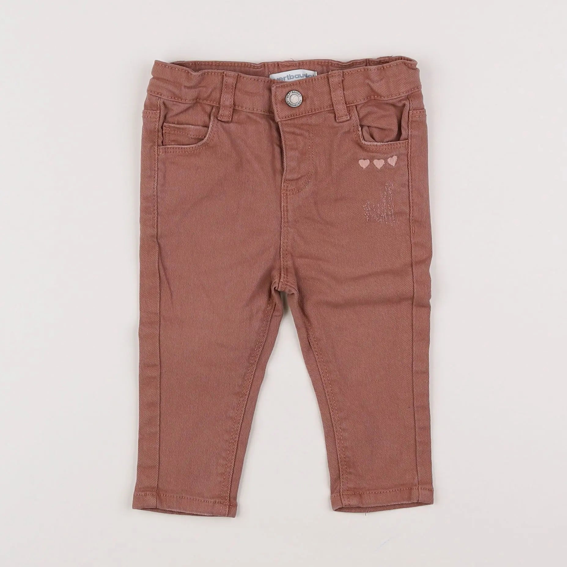 Vertbaudet - jean marron - 6 mois