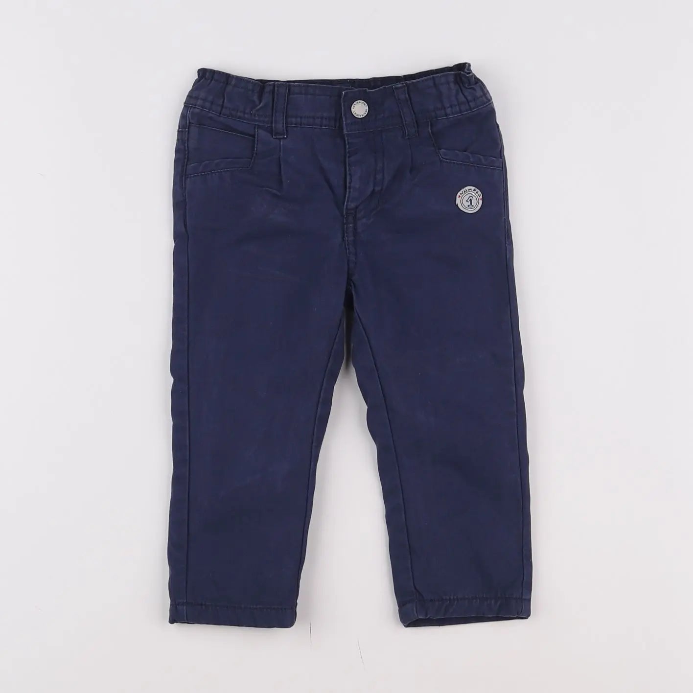 Vertbaudet - pantalon bleu - 12 mois