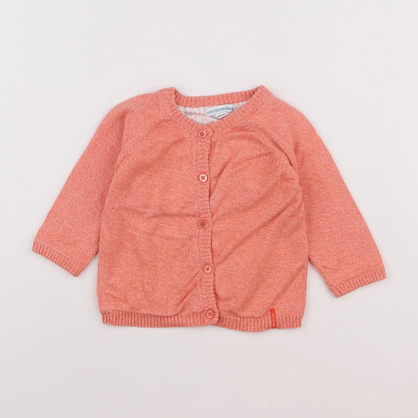 Vertbaudet - gilet orange - 6 mois