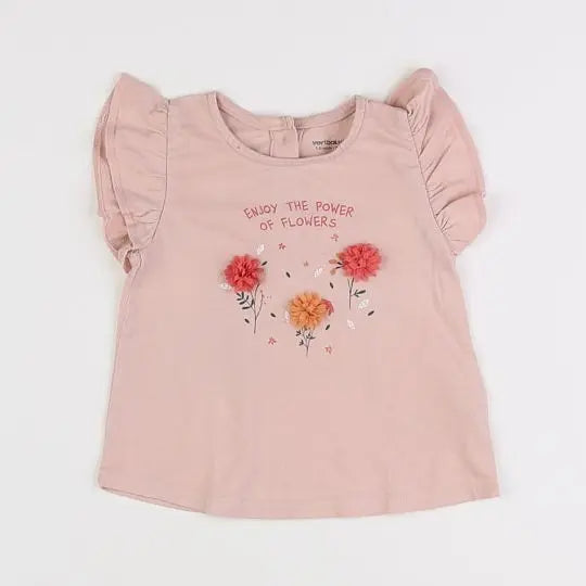 Vertbaudet - tee-shirt rose - 12 mois