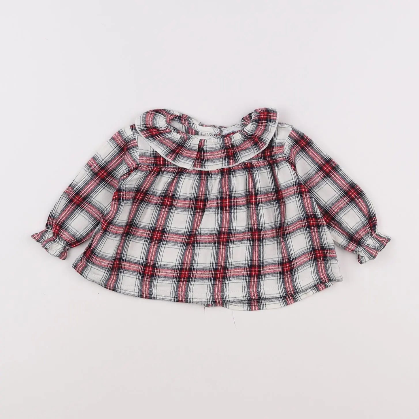 Vertbaudet - blouse blanc, rouge - 3 mois
