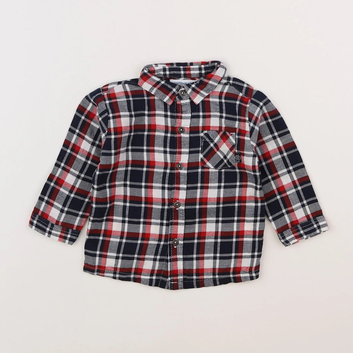 Vertbaudet - chemise bleu - 6 mois