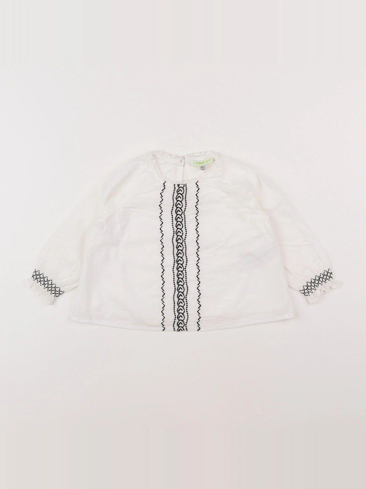 Vertbaudet - blouse blanc, noir - 2 ans