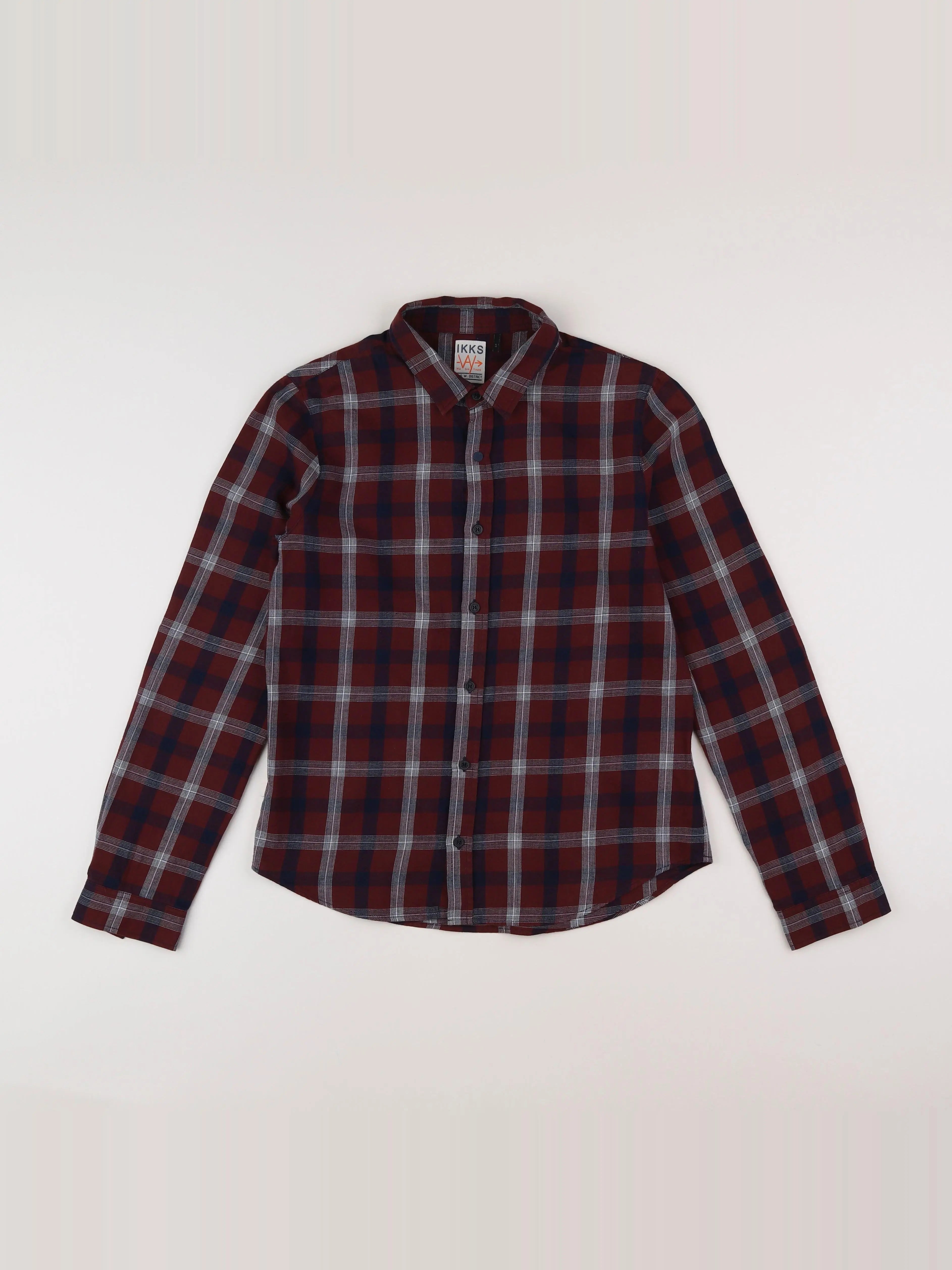IKKS - chemise rouge, bleu - 14 ans