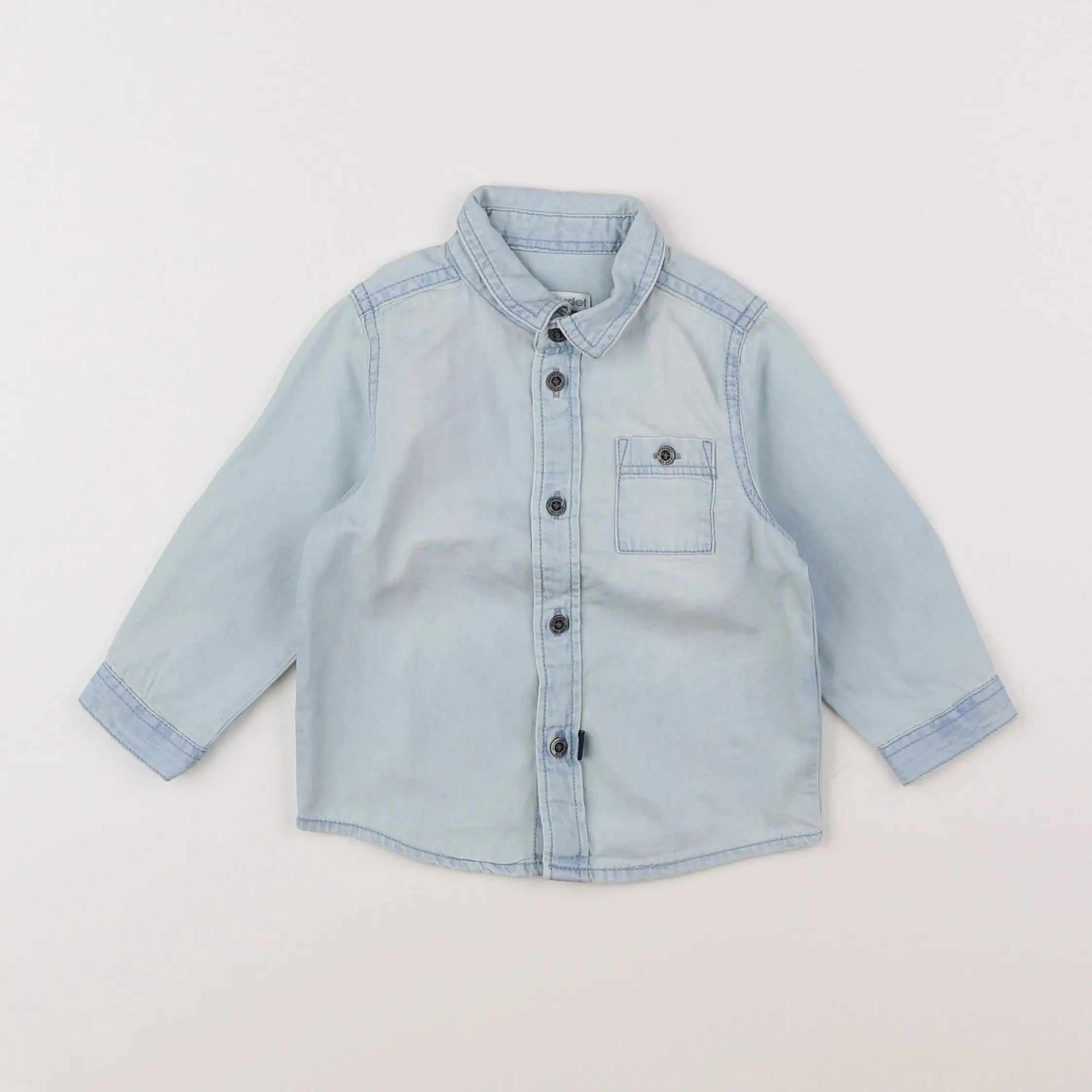 Vertbaudet - chemise bleu - 12 mois