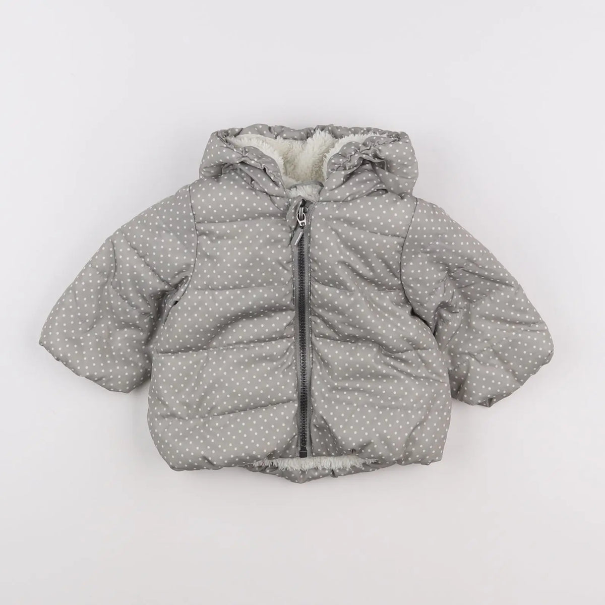 Vertbaudet - doudoune gris - 6 mois