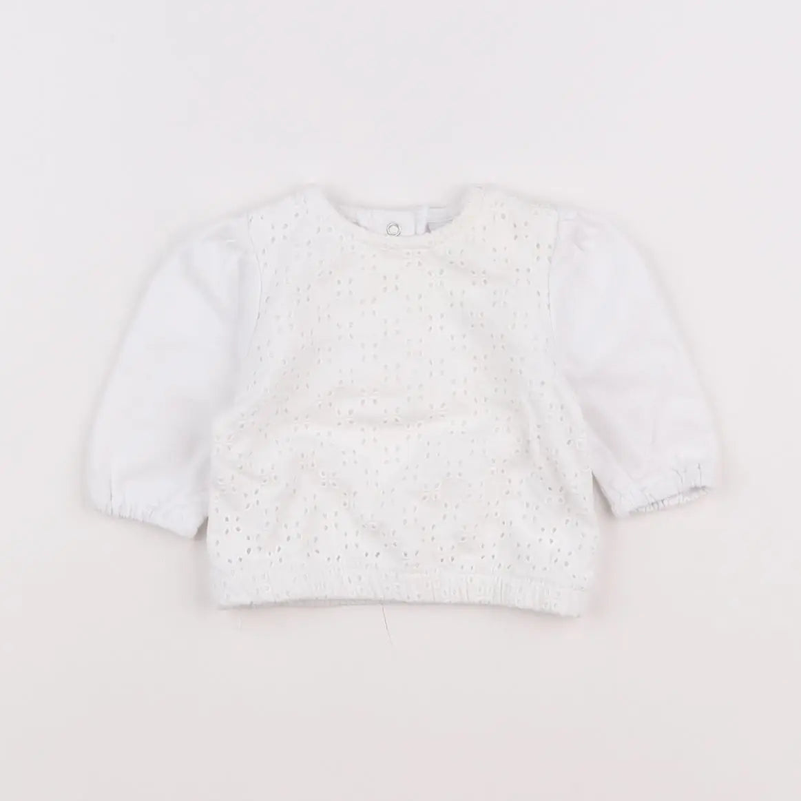 Vertbaudet - sweat blanc - 3 mois