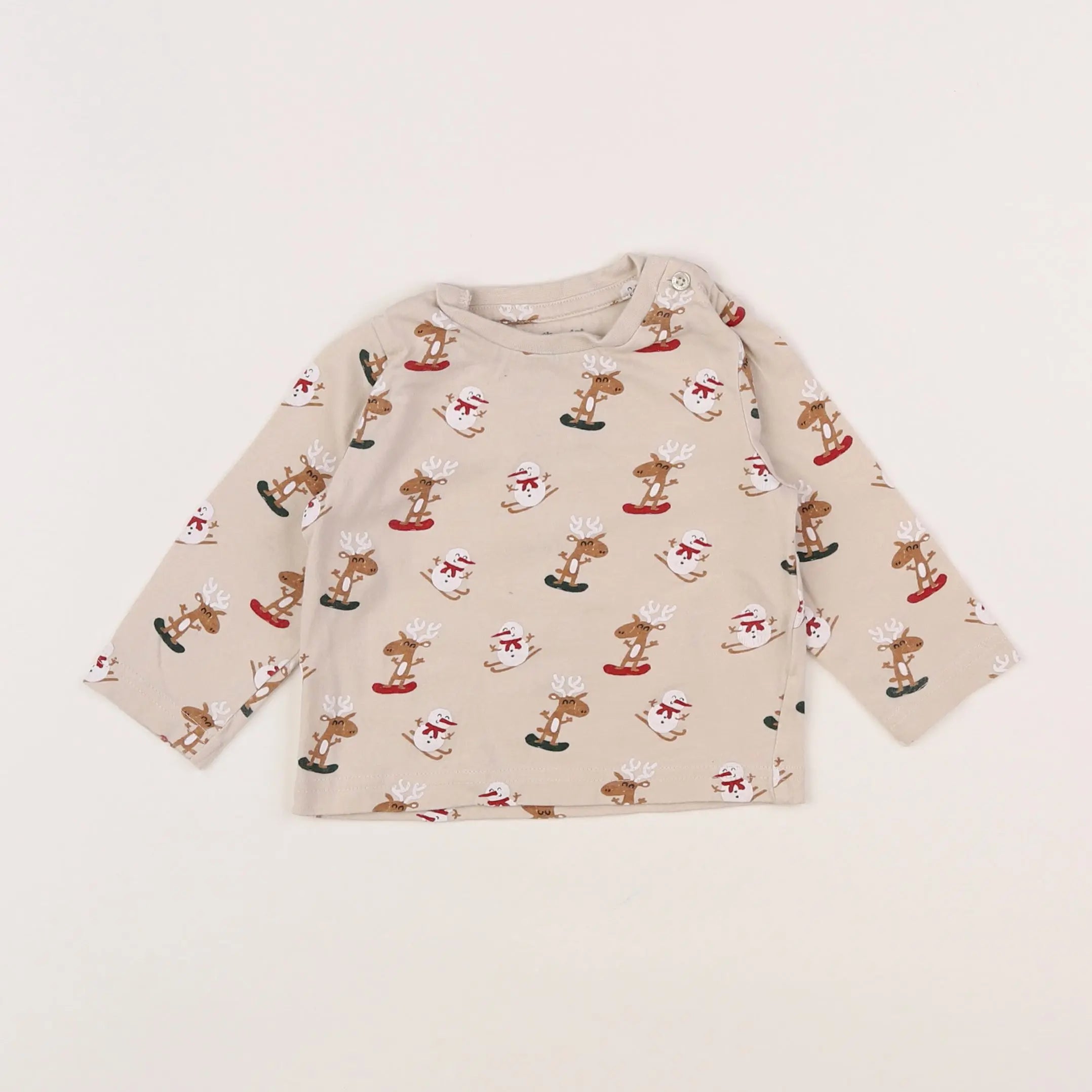 Vertbaudet - tee-shirt beige - 9 mois