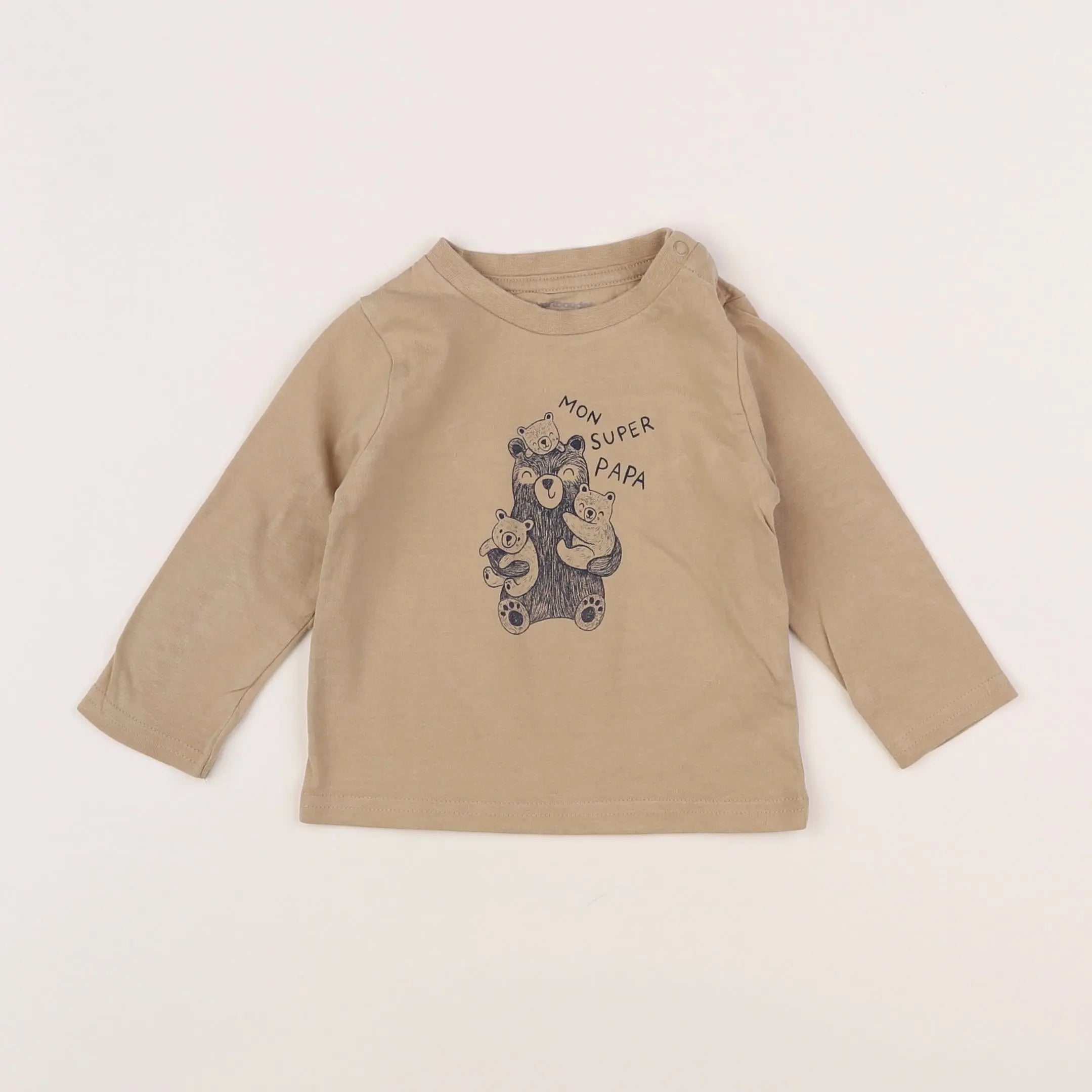 Vertbaudet - tee-shirt beige - 9 mois