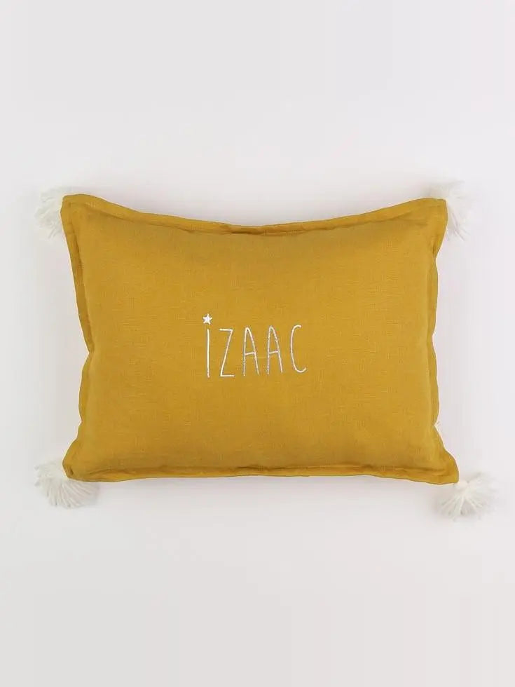 Petit Picotin - "IZAAC" coussin jaune 