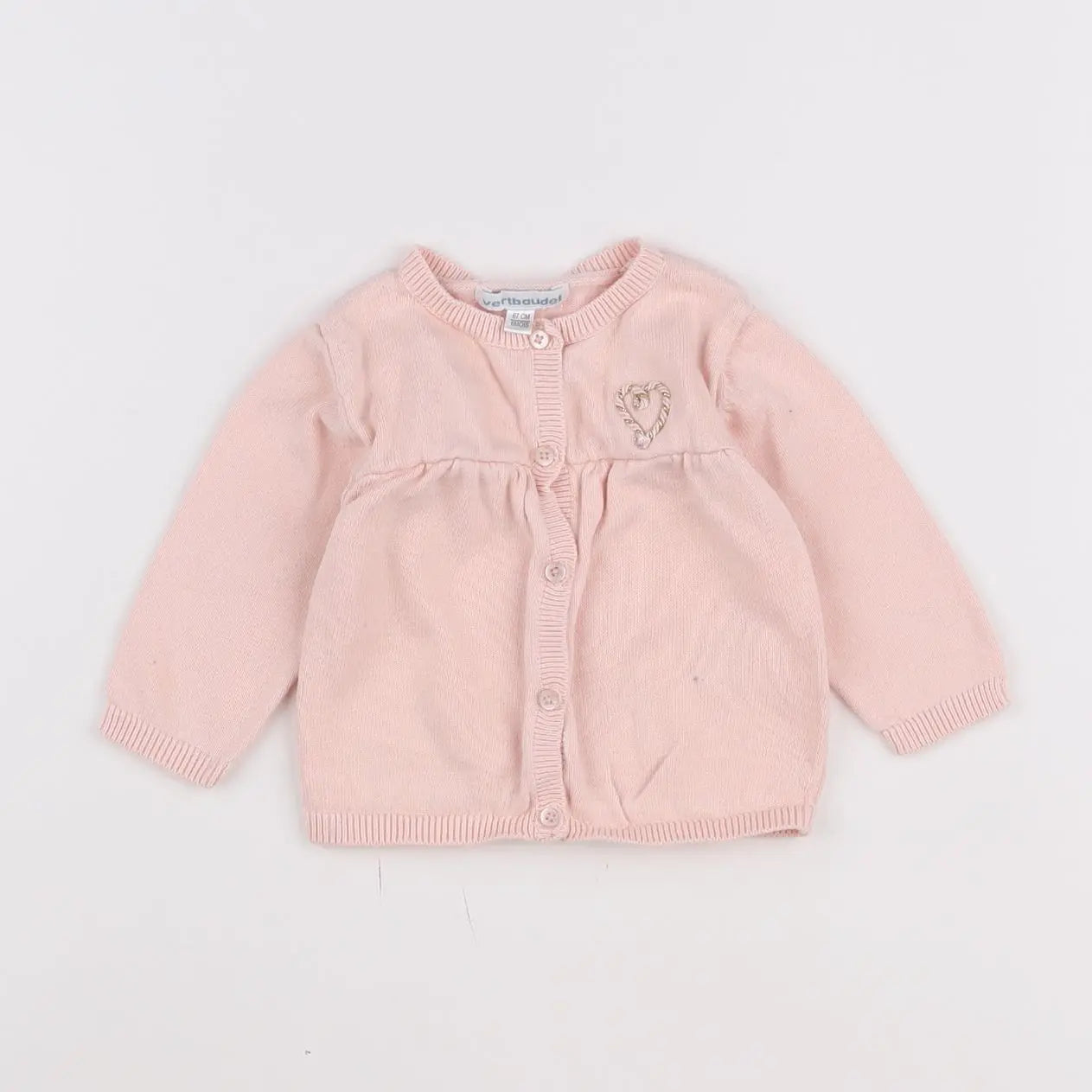 Vertbaudet - gilet rose - 6 mois