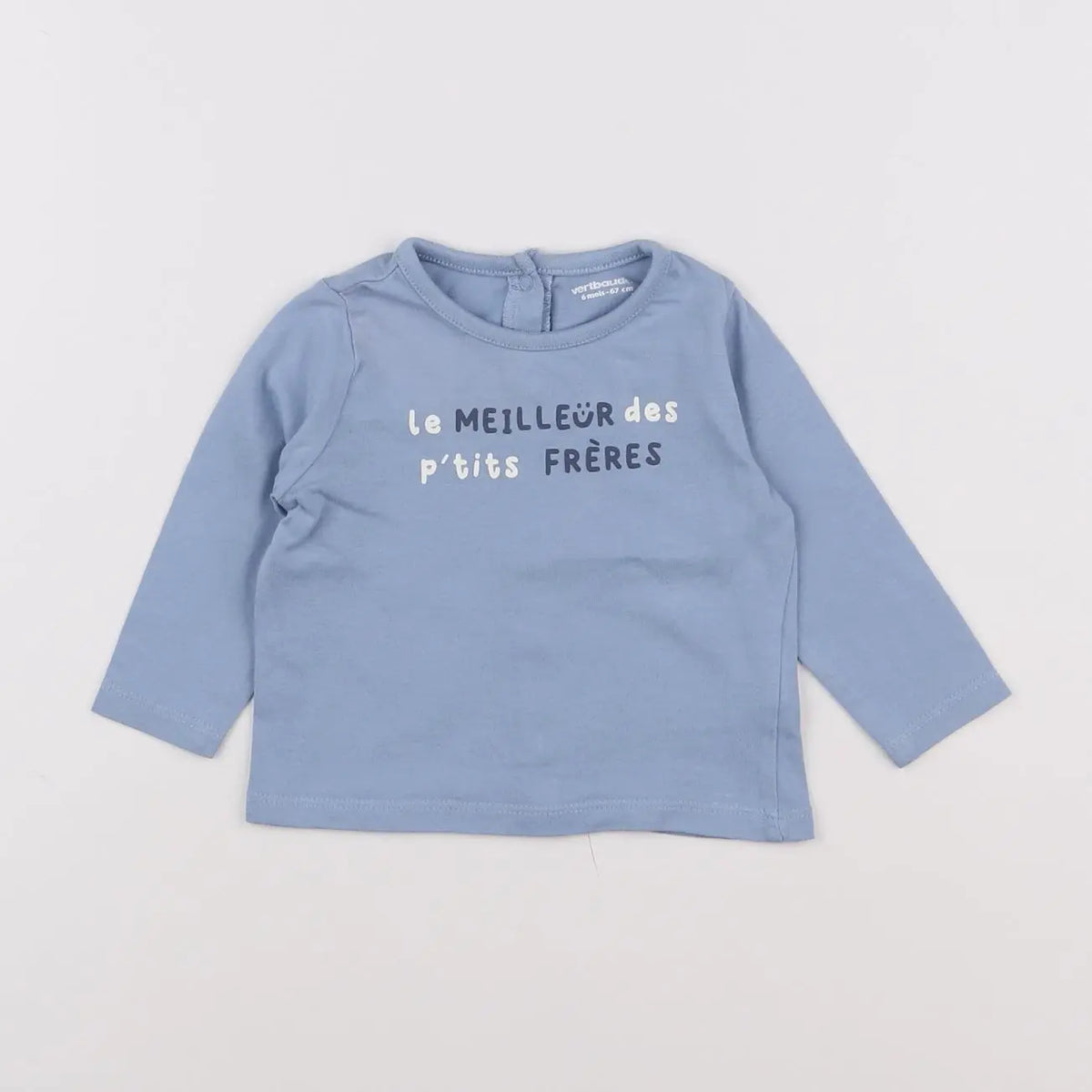 Vertbaudet - tee-shirt bleu - 6 mois