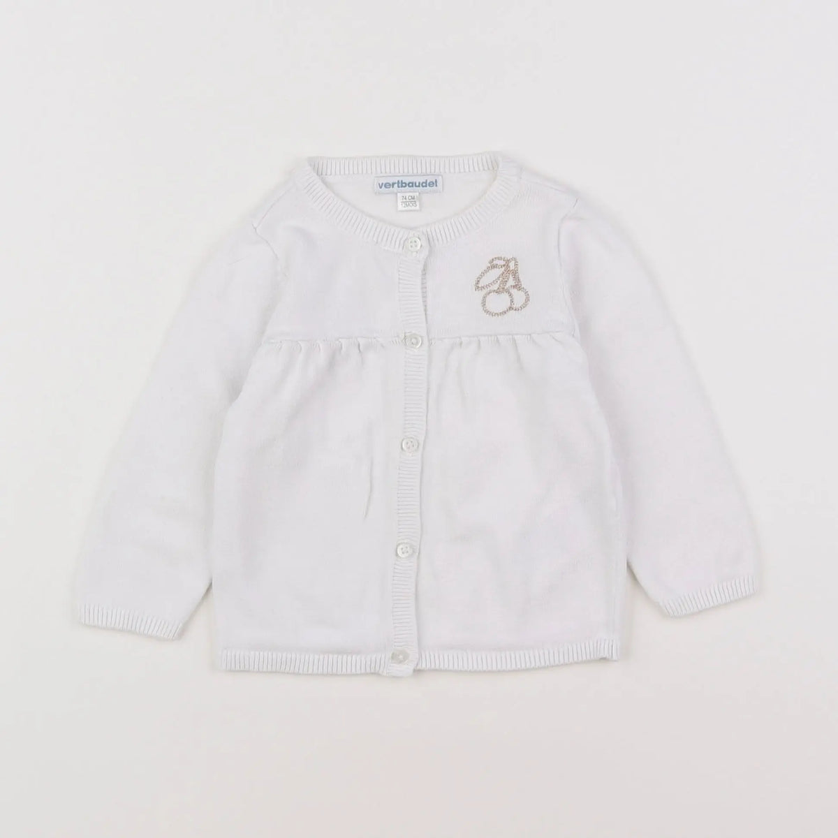 Vertbaudet - gilet blanc - 12 mois