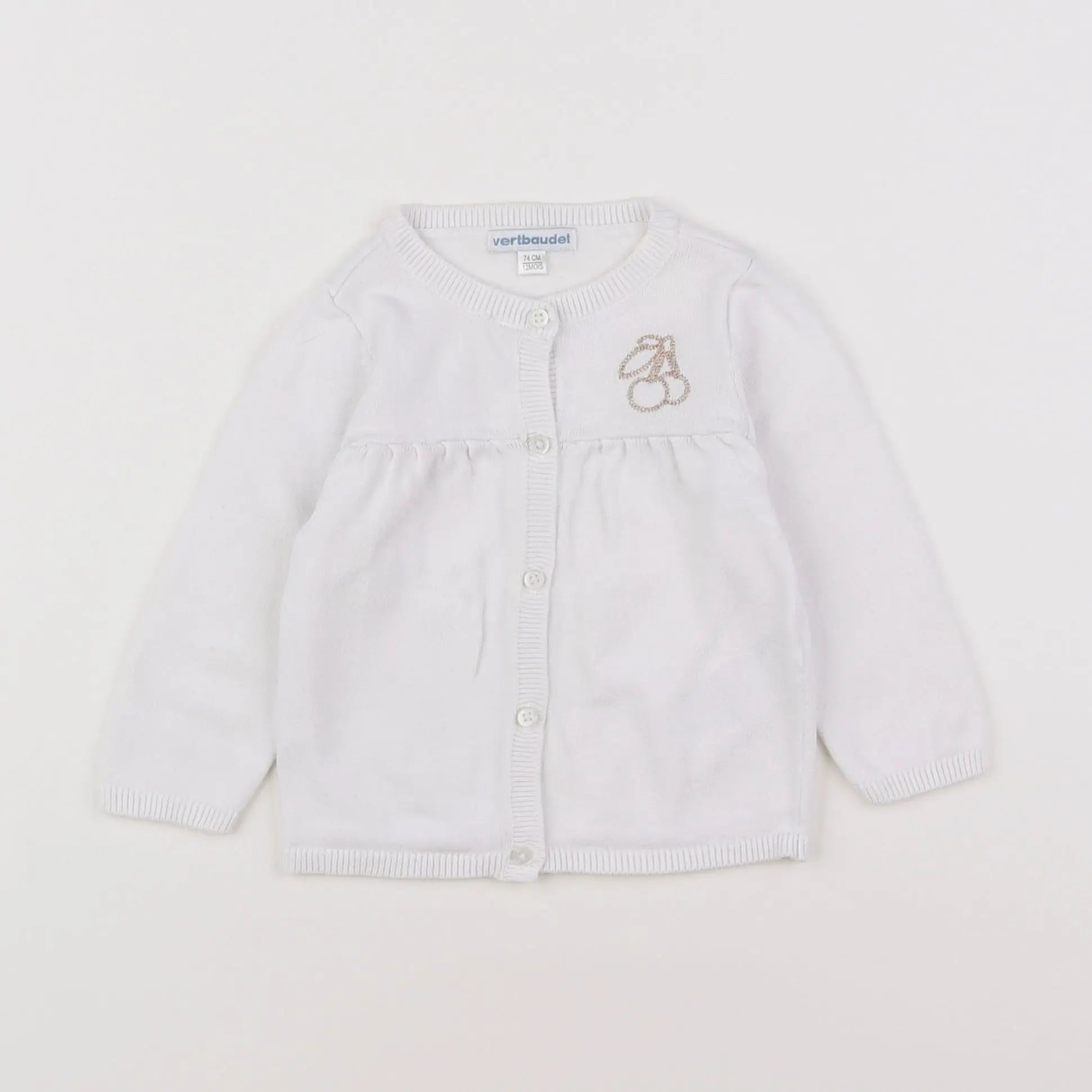 Vertbaudet - gilet blanc - 12 mois