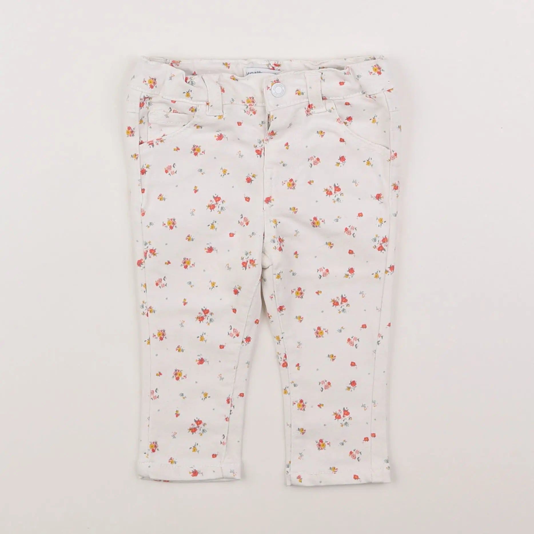 Vertbaudet - pantalon blanc - 9 mois