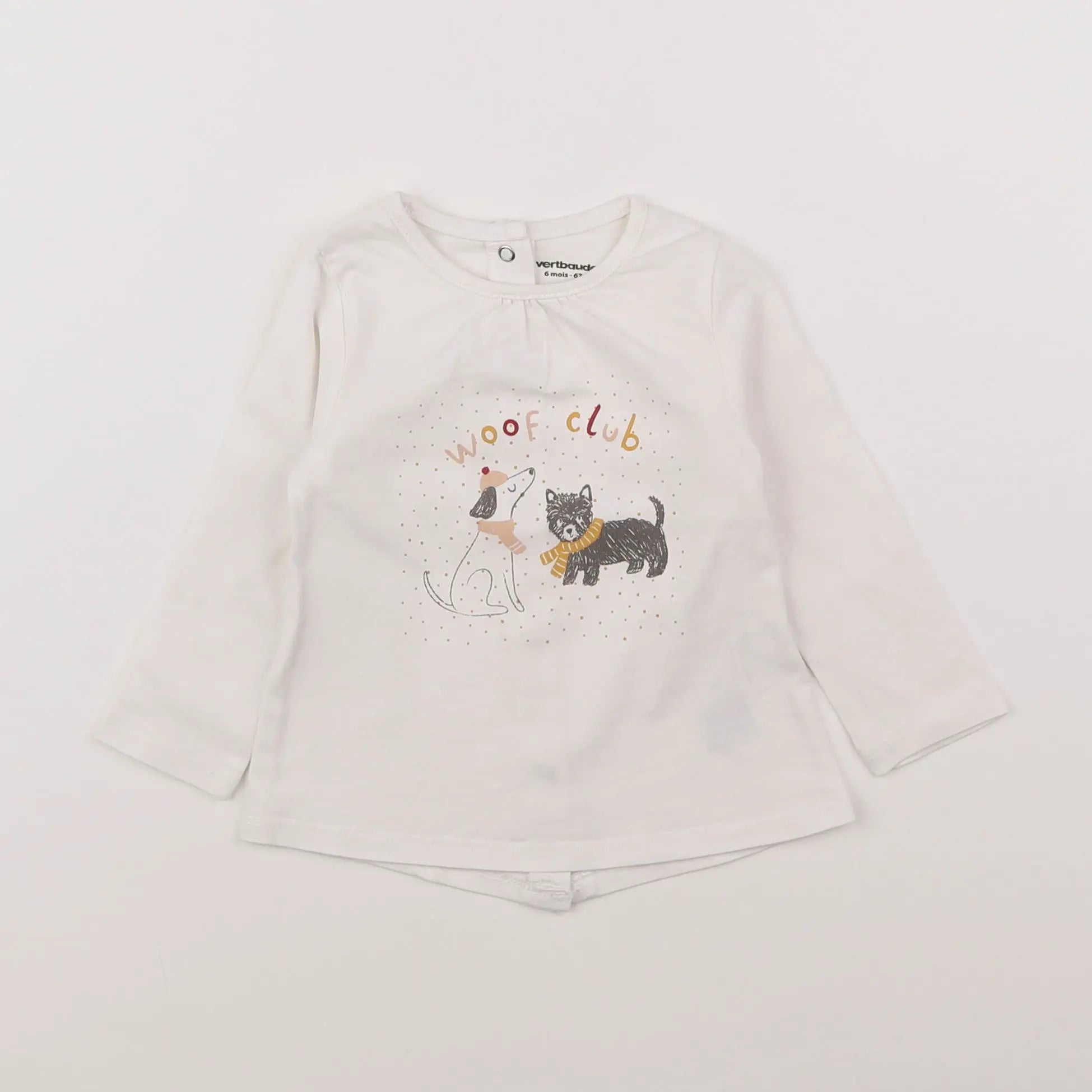 Vertbaudet - tee-shirt blanc - 6 mois