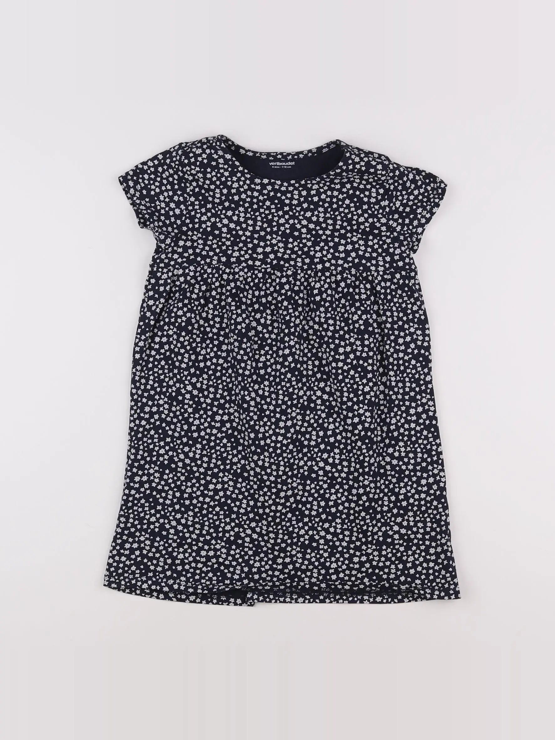 Vertbaudet - robe bleu, blanc - 6 ans