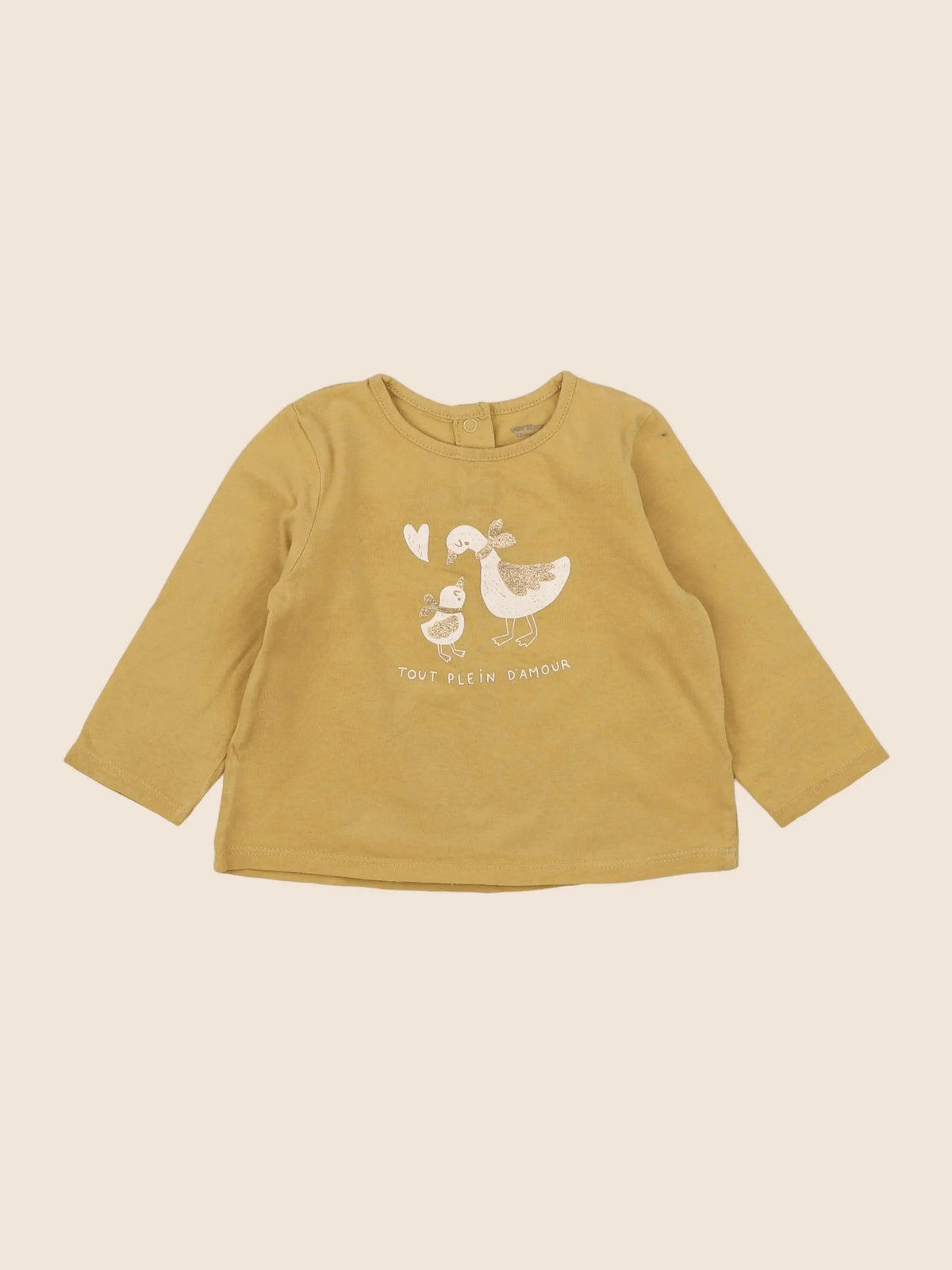 Vertbaudet - tee-shirt jaune - 12 mois