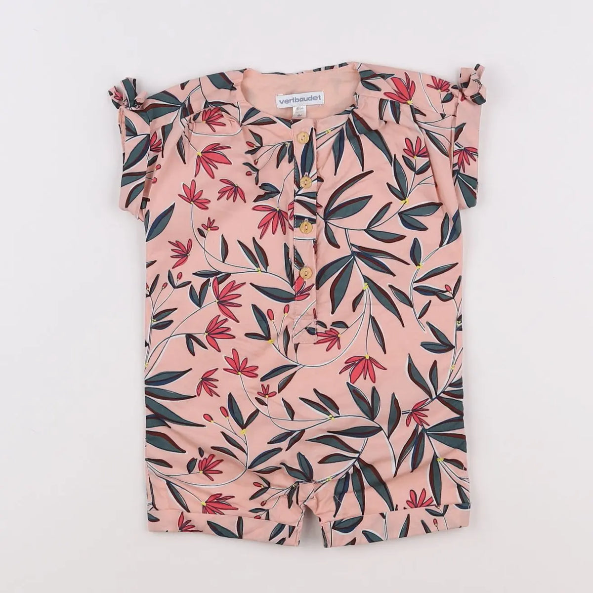 Vertbaudet - combinaison rose - 6 mois