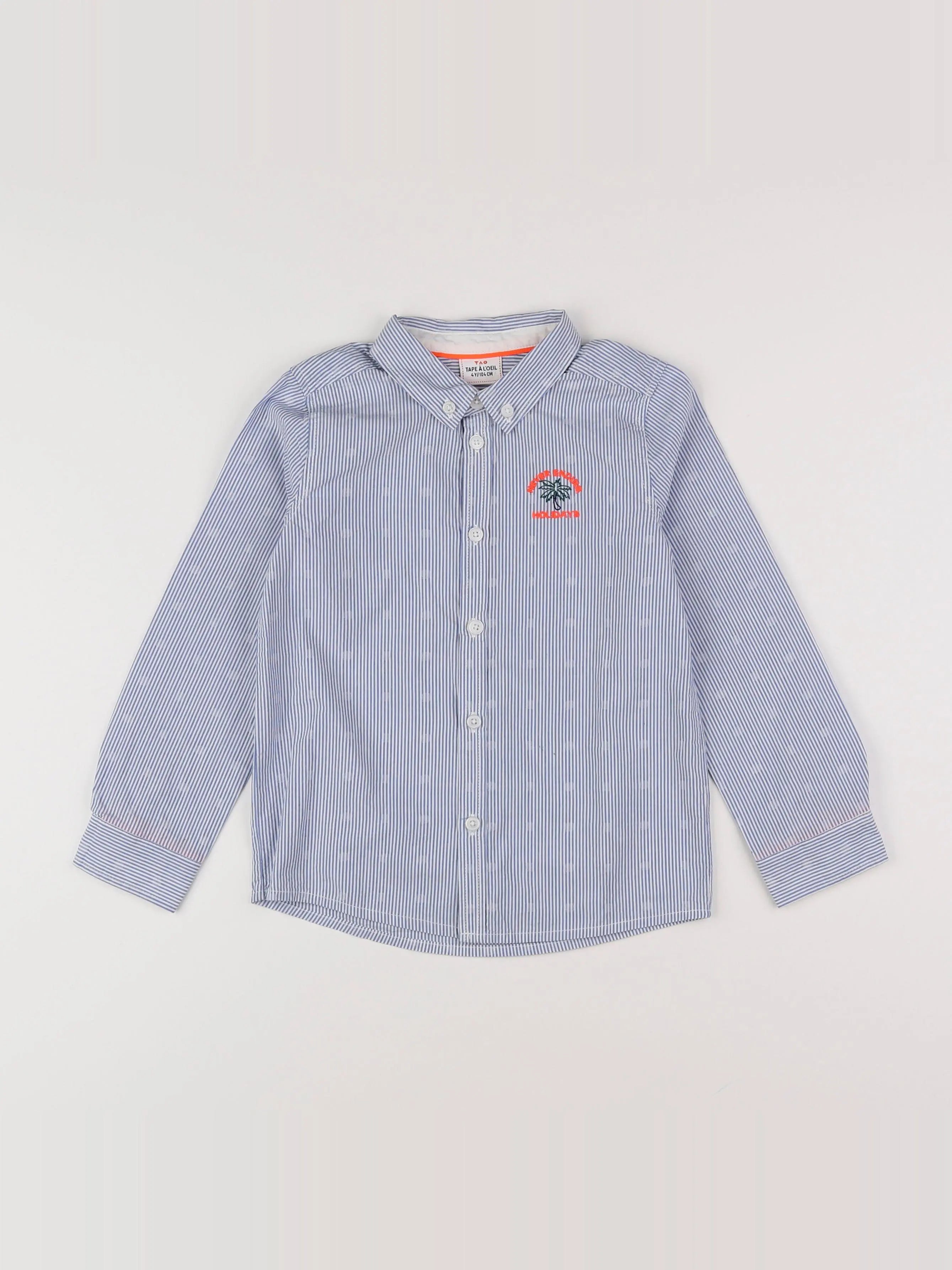 Tape à l'oeil - chemise bleu, blanc - 4 ans